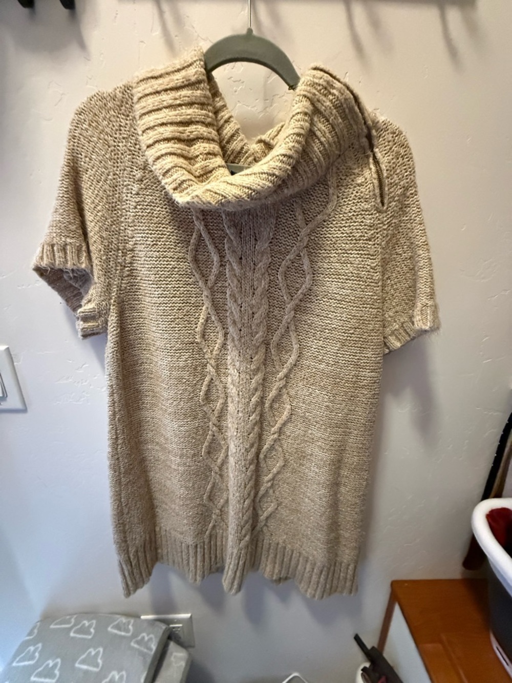 Kirkland Signature Cream Cable Cowl Neck Sweater